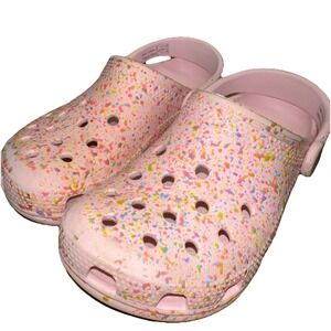 Crocs Classic Paint Splatter Clogs Pink Milk Toddler Big Kids Girls 13C